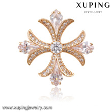 00025 Mode élégante broche bijoux en zircon cubique en plaqué or rose